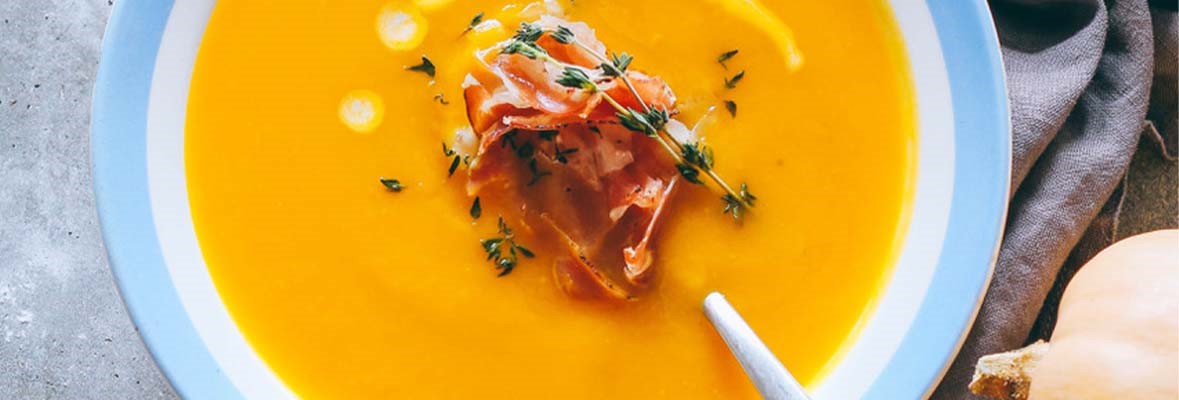Receta de crema de calabaza, zanahoria con Jamón Aire Sano