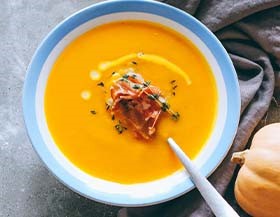 Receta de crema de calabaza, zanahoria con Jamón Aire Sano